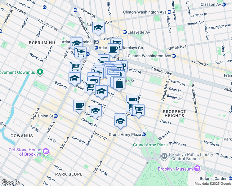 map of restaurants, bars, coffee shops, grocery stores, and more near in Brooklyn