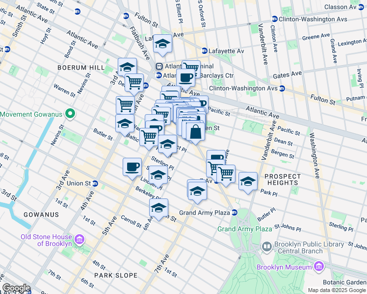 map of restaurants, bars, coffee shops, grocery stores, and more near in Brooklyn