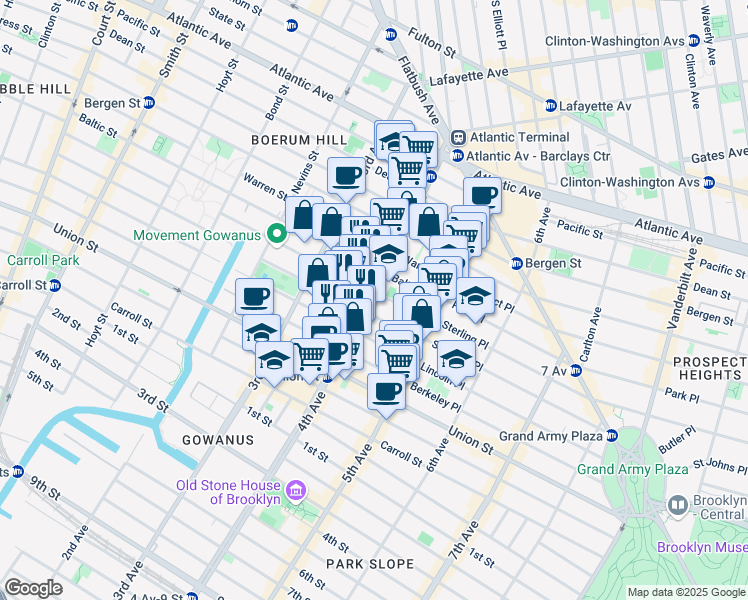 map of restaurants, bars, coffee shops, grocery stores, and more near 336 Butler Street in Brooklyn