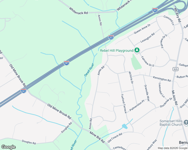 map of restaurants, bars, coffee shops, grocery stores, and more near 106 Annin Road in Far Hills