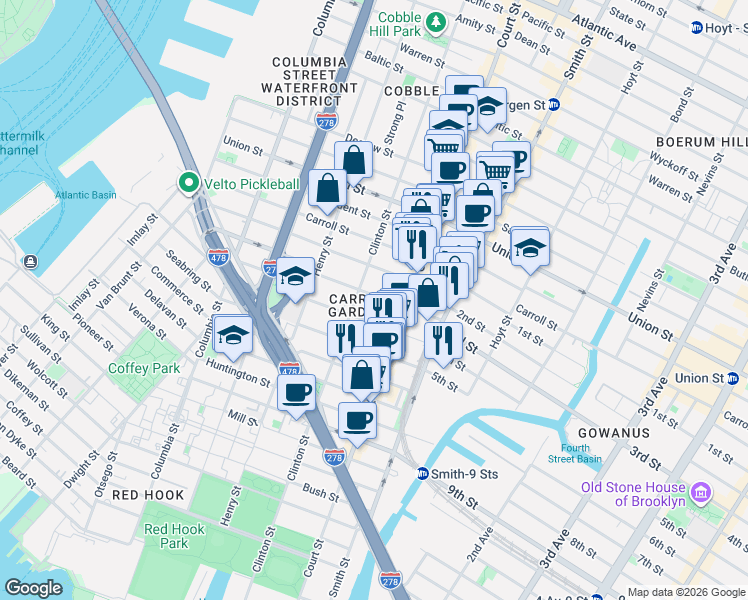 map of restaurants, bars, coffee shops, grocery stores, and more near in Brooklyn