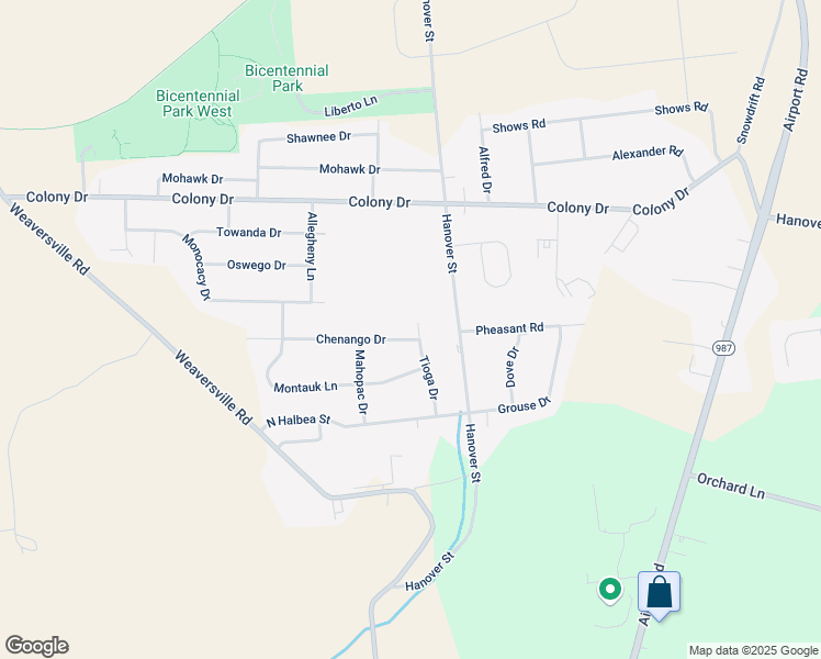 map of restaurants, bars, coffee shops, grocery stores, and more near 5640 Chenango Drive in Bethlehem