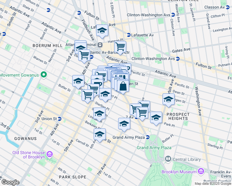 map of restaurants, bars, coffee shops, grocery stores, and more near in Brooklyn