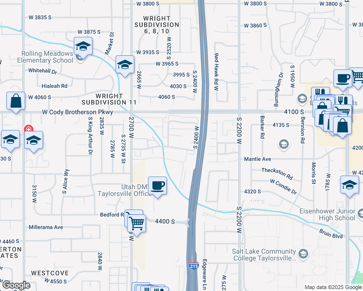 map of restaurants, bars, coffee shops, grocery stores, and more near 2470 West Dutch Draw in Salt Lake City