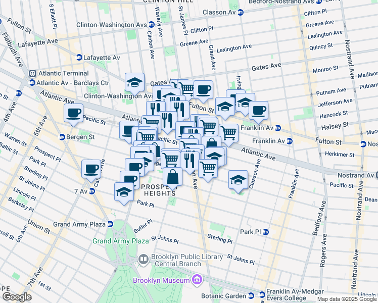 map of restaurants, bars, coffee shops, grocery stores, and more near in Brooklyn