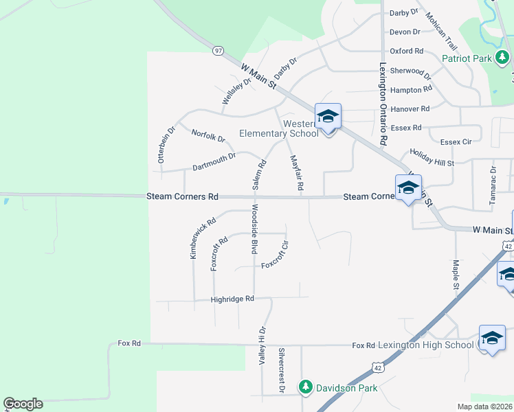 map of restaurants, bars, coffee shops, grocery stores, and more near 11 Woodside Boulevard in Lexington