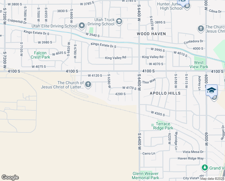 map of restaurants, bars, coffee shops, grocery stores, and more near 4179 South 6580 West in West Valley City