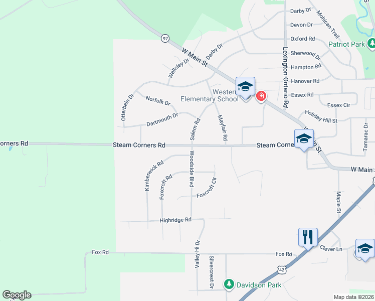 map of restaurants, bars, coffee shops, grocery stores, and more near 16 Kimberwick Road in Mansfield