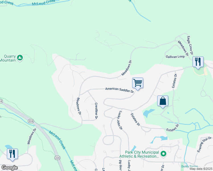 map of restaurants, bars, coffee shops, grocery stores, and more near 3308 American Saddler Drive in Park City