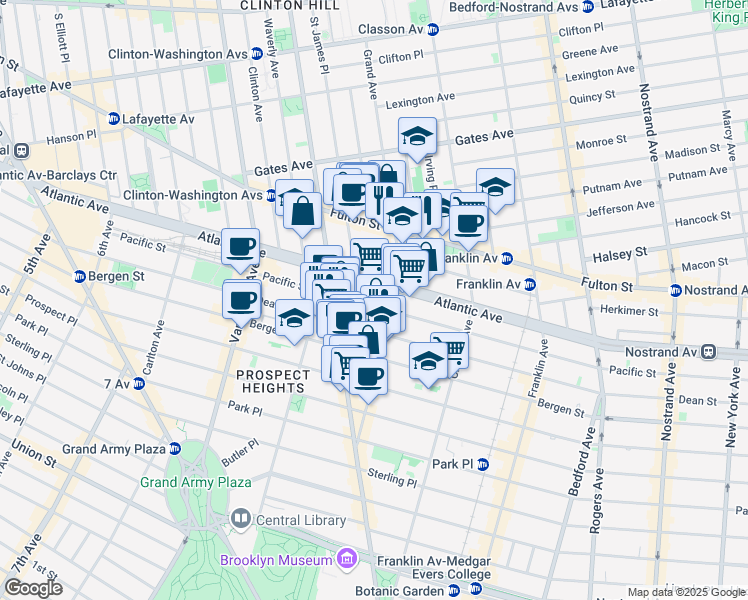 map of restaurants, bars, coffee shops, grocery stores, and more near in Brooklyn
