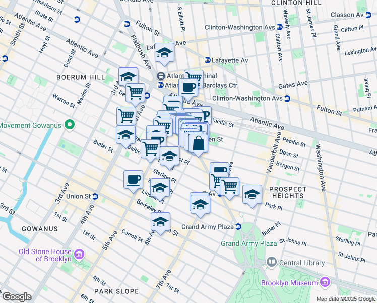 map of restaurants, bars, coffee shops, grocery stores, and more near in Brooklyn