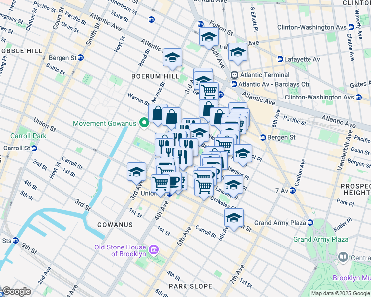 map of restaurants, bars, coffee shops, grocery stores, and more near 336 Butler Street in Brooklyn