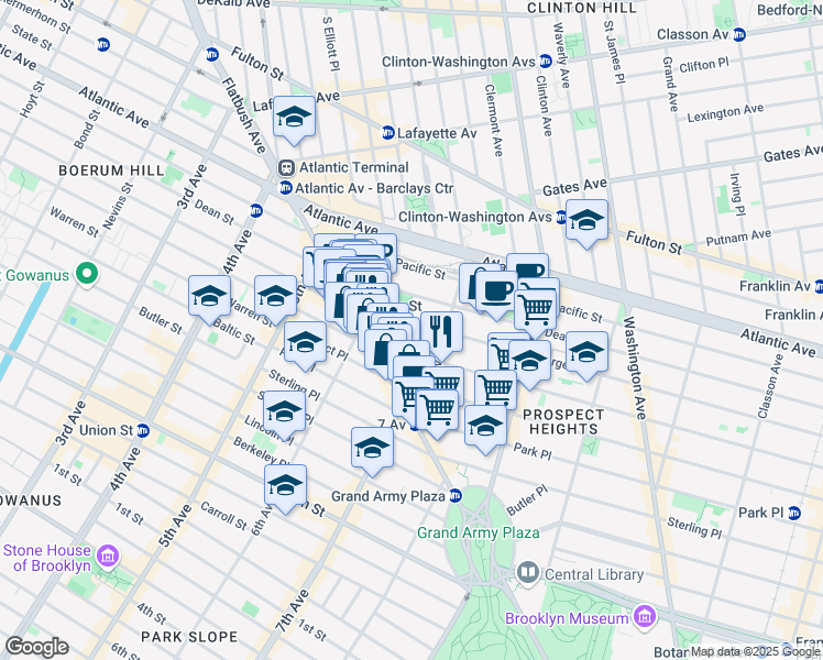 map of restaurants, bars, coffee shops, grocery stores, and more near 534 Bergen Street in Brooklyn