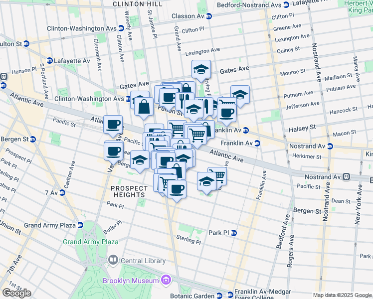 map of restaurants, bars, coffee shops, grocery stores, and more near 984 Atlantic Avenue in Brooklyn