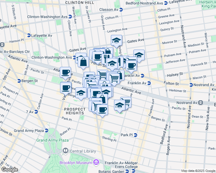 map of restaurants, bars, coffee shops, grocery stores, and more near in Brooklyn