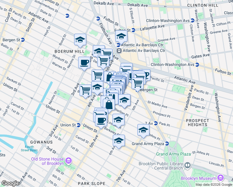 map of restaurants, bars, coffee shops, grocery stores, and more near in Brooklyn