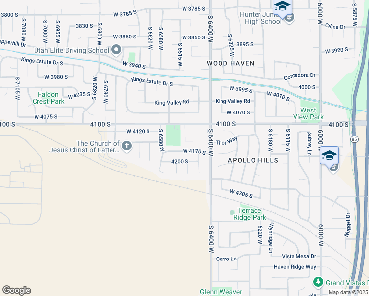 map of restaurants, bars, coffee shops, grocery stores, and more near 6496 West 4170 South in West Valley City