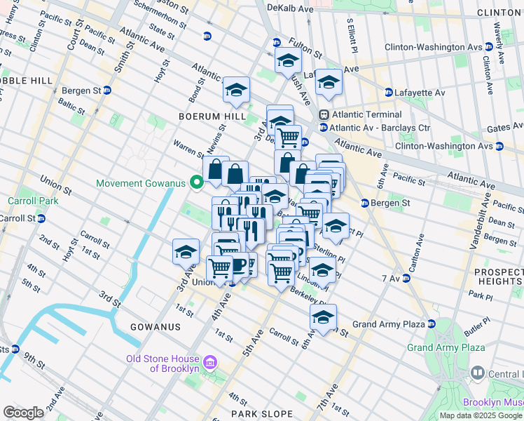 map of restaurants, bars, coffee shops, grocery stores, and more near 336 Butler Street in Brooklyn