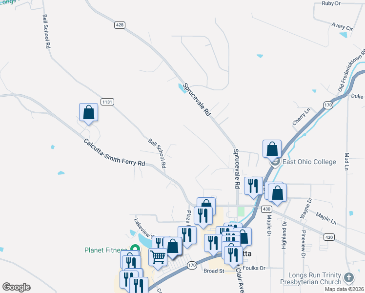 map of restaurants, bars, coffee shops, grocery stores, and more near in Calcutta