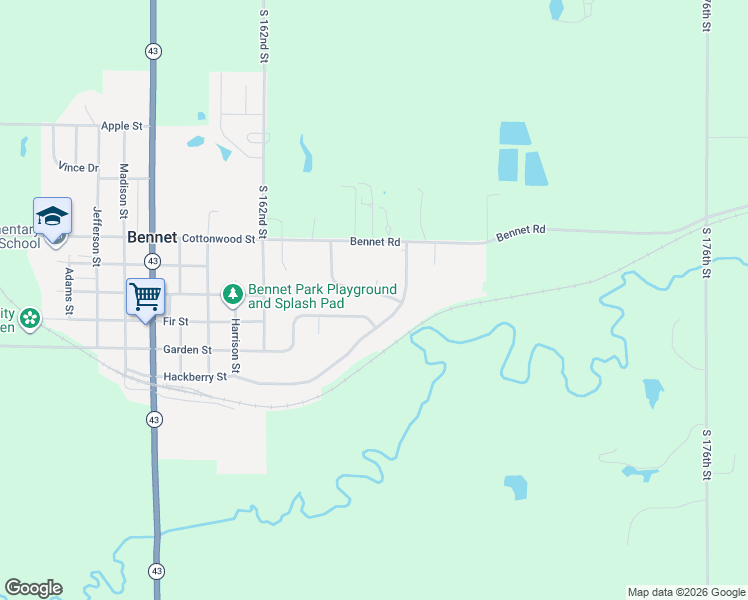 map of restaurants, bars, coffee shops, grocery stores, and more near 1225 Hackberry Street in Bennet