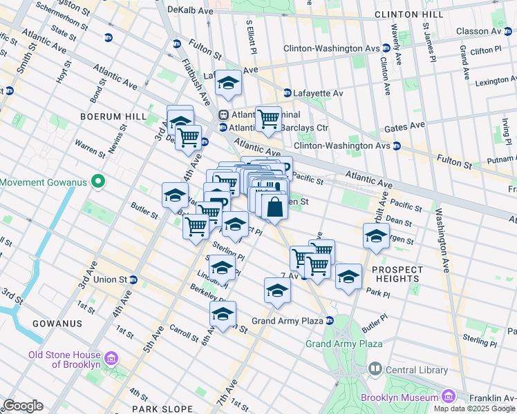 map of restaurants, bars, coffee shops, grocery stores, and more near 482 Bergen Street in Brooklyn