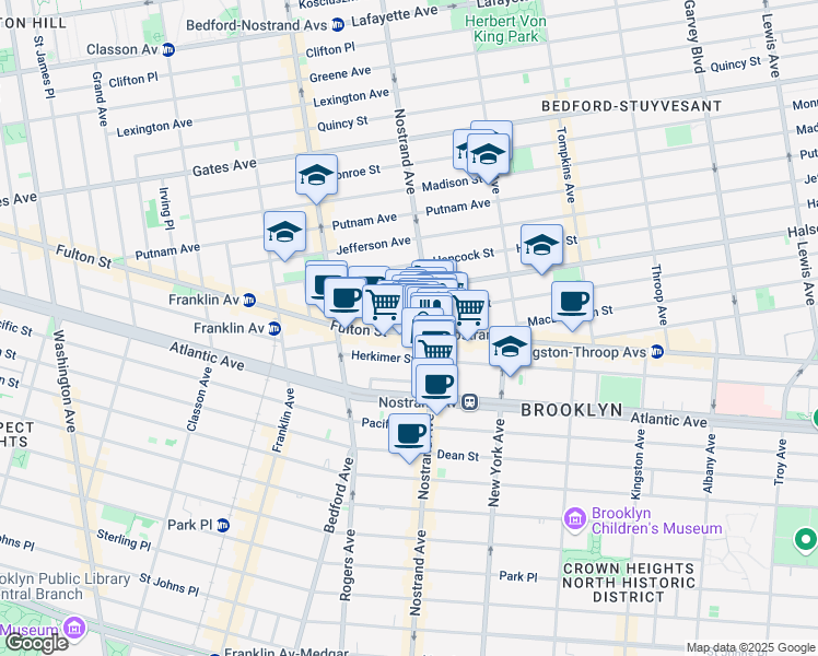 map of restaurants, bars, coffee shops, grocery stores, and more near in Brooklyn