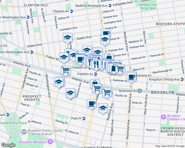 map of restaurants, bars, coffee shops, grocery stores, and more near in Brooklyn
