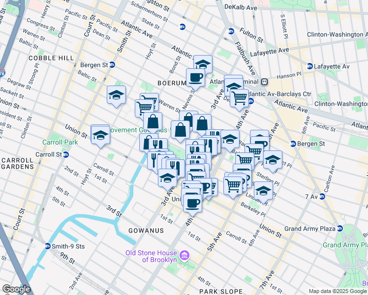 map of restaurants, bars, coffee shops, grocery stores, and more near in Brooklyn