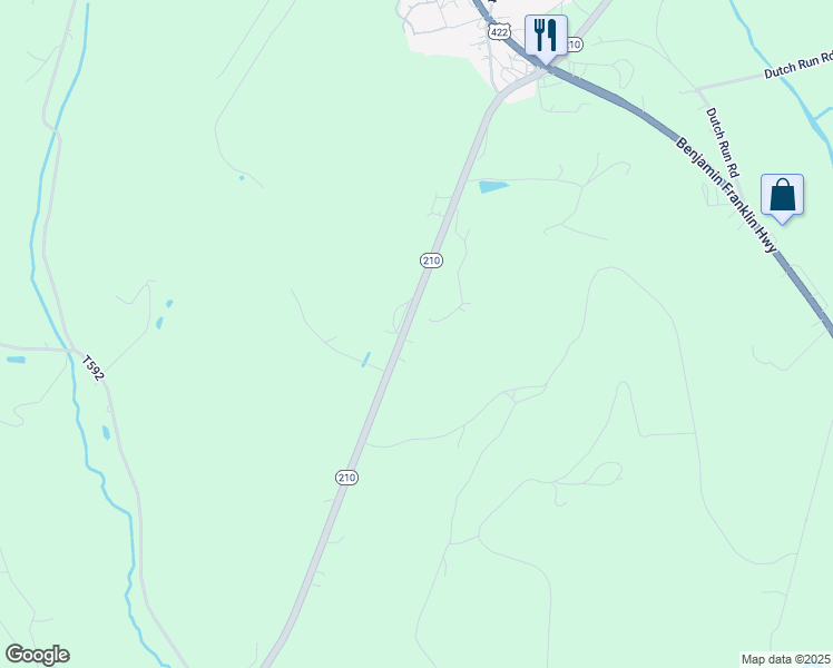 map of restaurants, bars, coffee shops, grocery stores, and more near 722 Pennsylvania 210 in Shelocta