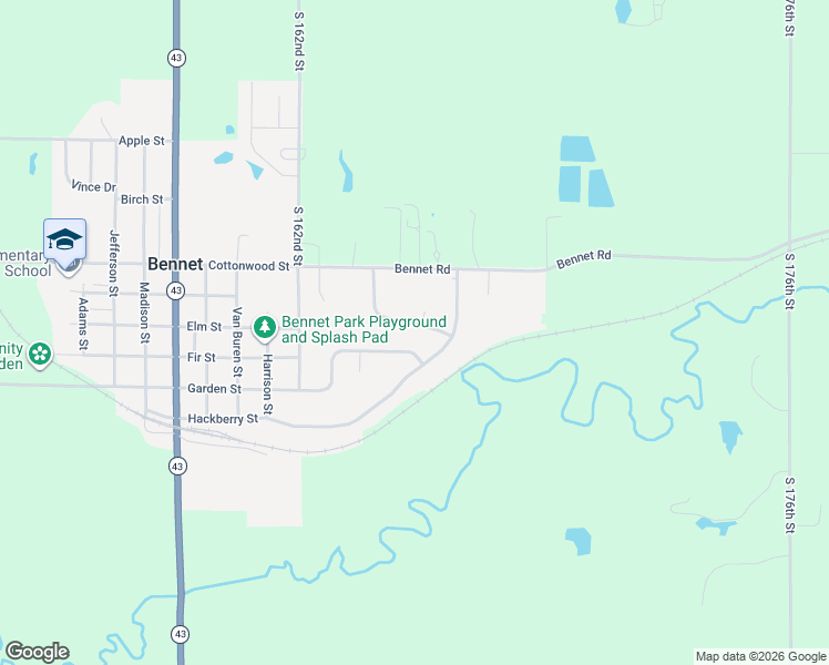 map of restaurants, bars, coffee shops, grocery stores, and more near 1135 Garden Street in Bennet