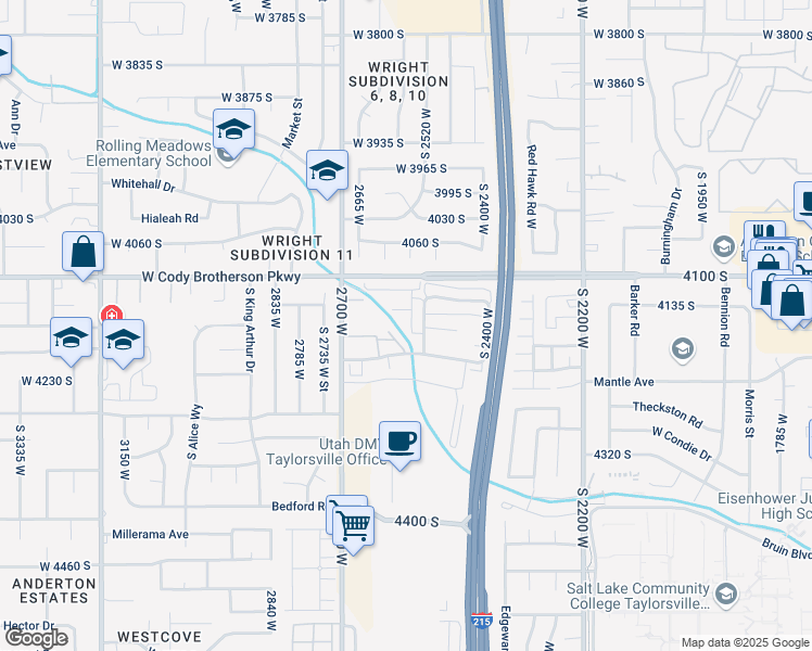 map of restaurants, bars, coffee shops, grocery stores, and more near 4160 Lone Tree Lane in Salt Lake City