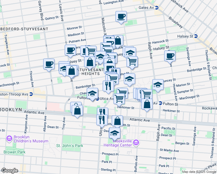 map of restaurants, bars, coffee shops, grocery stores, and more near in Brooklyn