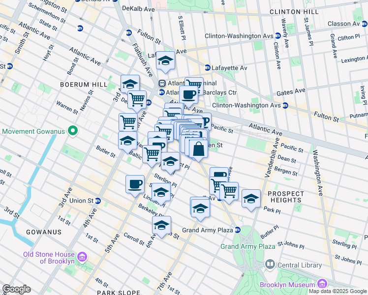 map of restaurants, bars, coffee shops, grocery stores, and more near in Brooklyn