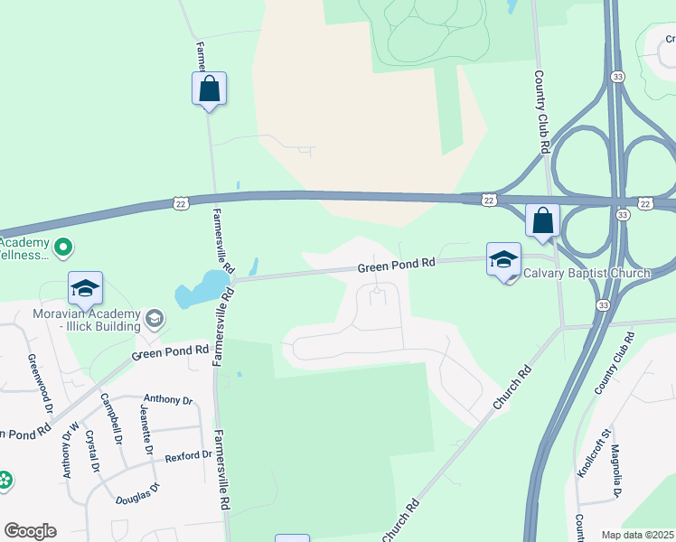 map of restaurants, bars, coffee shops, grocery stores, and more near 5750 Green Pond Road in Easton
