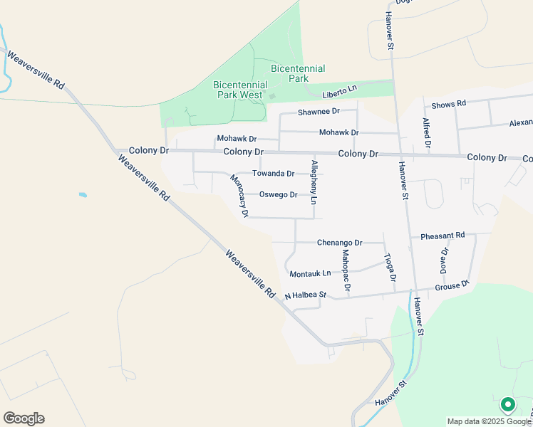map of restaurants, bars, coffee shops, grocery stores, and more near 5460 Monocacy Drive in Bethlehem