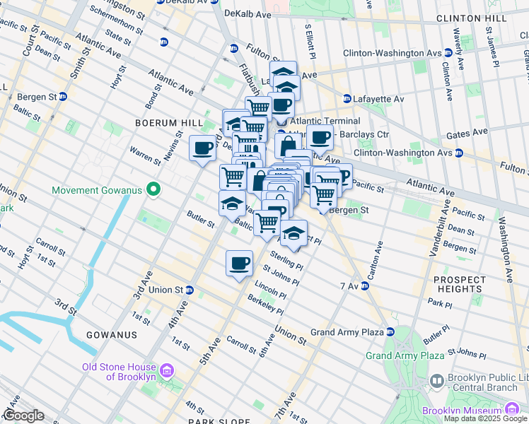 map of restaurants, bars, coffee shops, grocery stores, and more near in Brooklyn