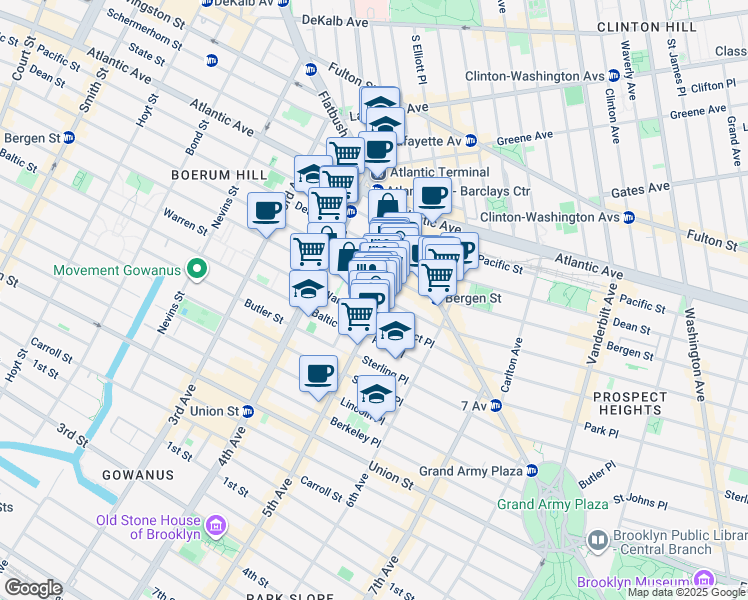 map of restaurants, bars, coffee shops, grocery stores, and more near in Brooklyn