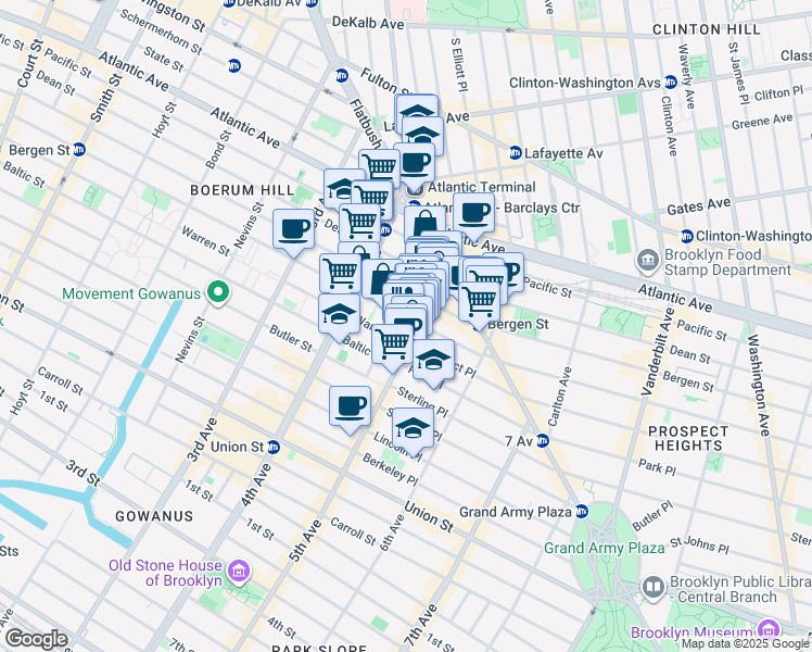 map of restaurants, bars, coffee shops, grocery stores, and more near in Brooklyn