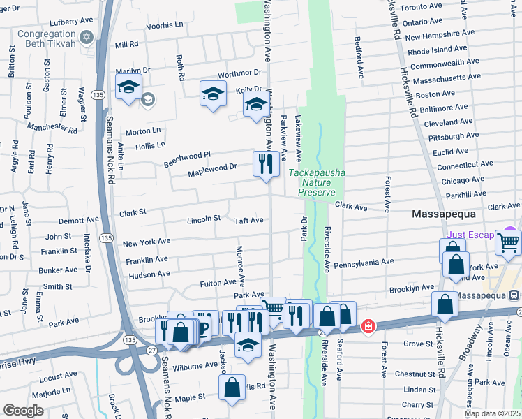 map of restaurants, bars, coffee shops, grocery stores, and more near in Seaford