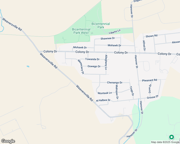 map of restaurants, bars, coffee shops, grocery stores, and more near 5460 Monocacy Drive in Bethlehem
