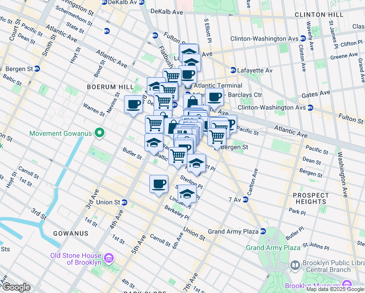 map of restaurants, bars, coffee shops, grocery stores, and more near in Brooklyn