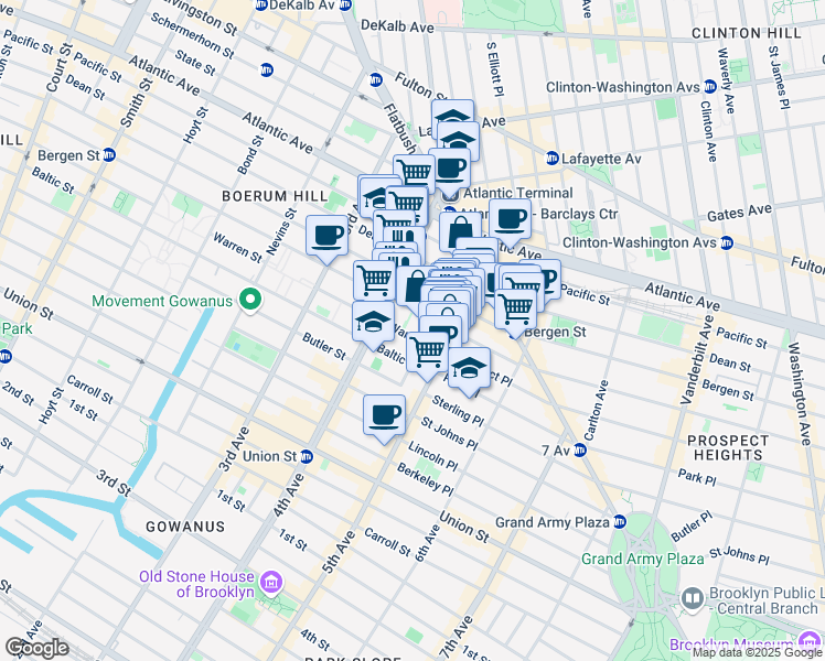map of restaurants, bars, coffee shops, grocery stores, and more near in Brooklyn