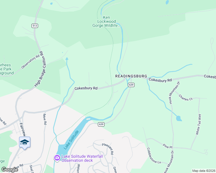 map of restaurants, bars, coffee shops, grocery stores, and more near 520 Cokesbury Road in Hunterdon County