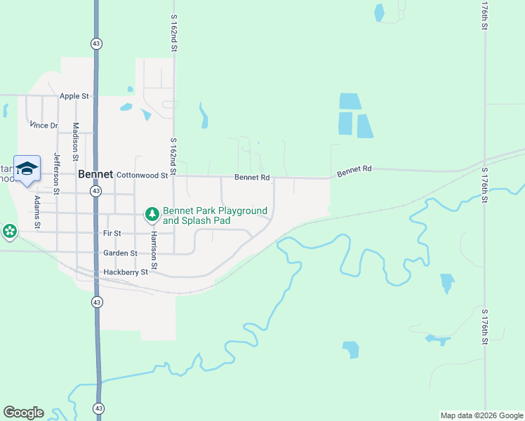 map of restaurants, bars, coffee shops, grocery stores, and more near 1420 Hackberry Street in Bennet