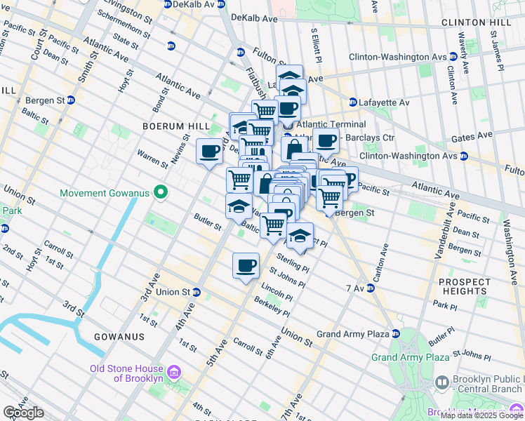 map of restaurants, bars, coffee shops, grocery stores, and more near in Brooklyn