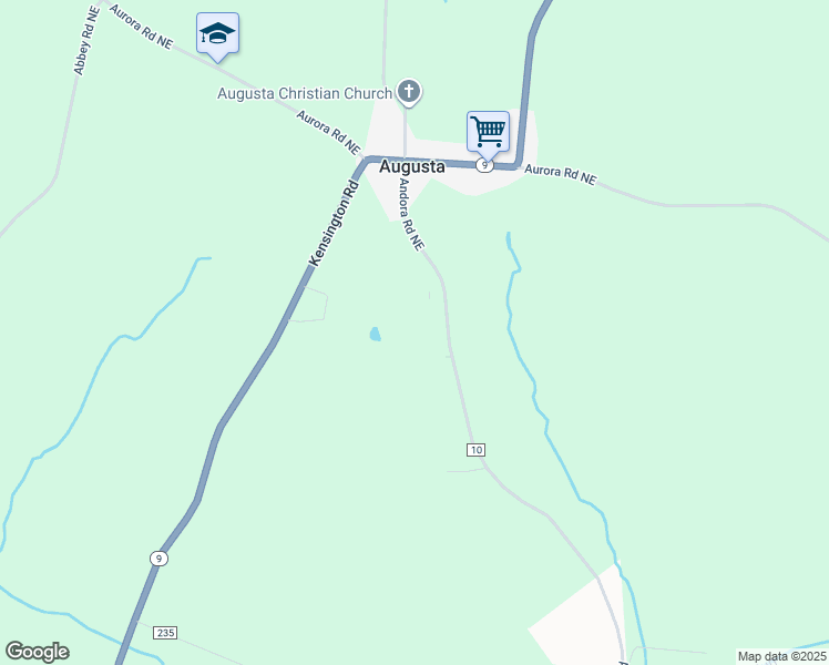 map of restaurants, bars, coffee shops, grocery stores, and more near 7287 Andora Road Northeast in Mechanicstown