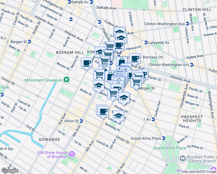map of restaurants, bars, coffee shops, grocery stores, and more near in Brooklyn