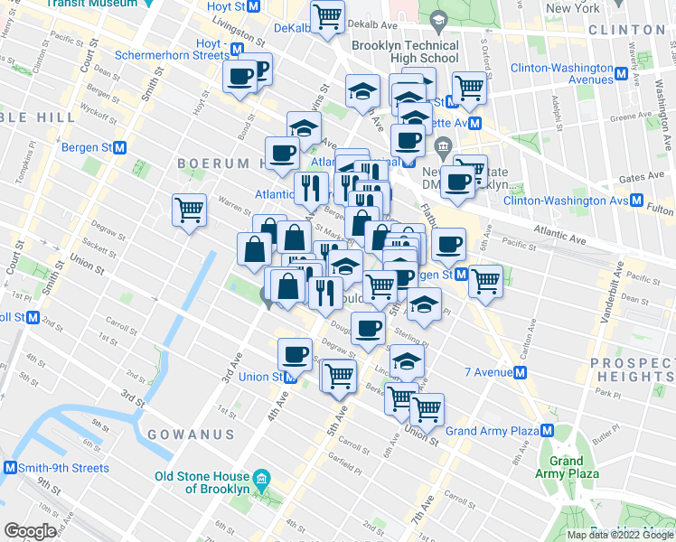 map of restaurants, bars, coffee shops, grocery stores, and more near 573 Willie McDonald Way in Brooklyn