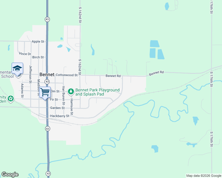 map of restaurants, bars, coffee shops, grocery stores, and more near 1015 Bennet Road in Bennet