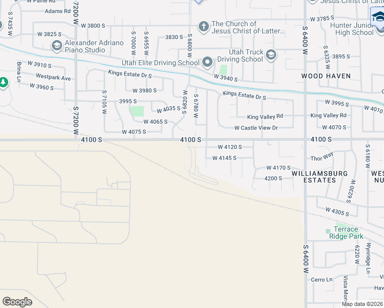 map of restaurants, bars, coffee shops, grocery stores, and more near 4138 South Crosby Lane in West Valley City